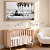 Convertible Coastal Vintage Wall Art – Black and White Ocean Road Drive