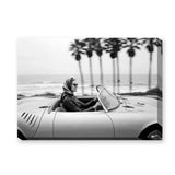 Convertible Coastal Vintage Wall Art – Black and White Ocean Road Drive