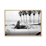 Convertible Coastal Vintage Wall Art – Black and White Ocean Road Drive