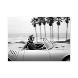 Convertible Coastal Vintage Wall Art – Black and White Ocean Road Drive