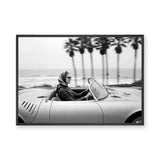 Convertible Coastal Vintage Wall Art – Black and White Ocean Road Drive