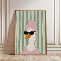 Cool Duck in Sunglasses Pop Art Décor Poster | Funky Animal Wall Print