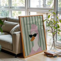Cool Duck in Sunglasses Pop Art Décor Poster | Funky Animal Wall Print