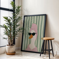 Cool Duck in Sunglasses Pop Art Décor Poster | Funky Animal Wall Print