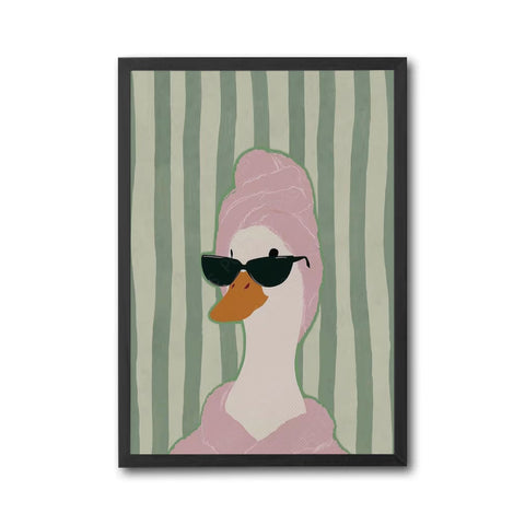 Cool Duck in Sunglasses Pop Art Décor Poster | Funky Animal Wall Print