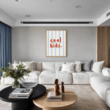 Cool Kids Typography Wall Art – Red Text on Pale Blue Stripes