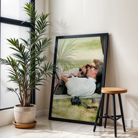 Couple Relaxing Under Tree Aesthetic Home Art Print