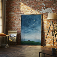 Couple Stargazing Under the Night Sky Print – Custom Night Sky Map Home Art Wall Poster