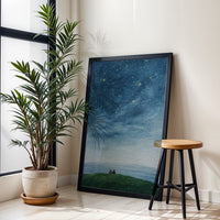 Couple Stargazing Under the Night Sky Print – Custom Night Sky Map Home Art Wall Poster