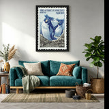 Crozet Penguin Stamp Vintage Wall Art – French Antarctic Postage Design