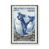 Crozet Penguin Stamp Vintage Wall Art – French Antarctic Postage Design