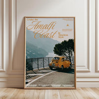 Cruise the Amalfi Coast in Enduring Style Décor Poster, Aesthetic Amalfi Coast Quote Wall Print