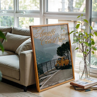 Cruise the Amalfi Coast in Enduring Style Décor Poster, Aesthetic Amalfi Coast Quote Wall Print