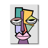 Cubist Face Modern Geometric Wall Art – Colorful Abstract Portrait