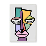 Cubist Face Modern Geometric Wall Art – Colorful Abstract Portrait