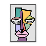 Cubist Face Modern Geometric Wall Art – Colorful Abstract Portrait