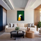Cuddling Cats Modern Minimalist Wall Art – Cute Green Kids Room Print