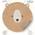 Cute Animal Round Kids Rug – Multicolor 1668 – features