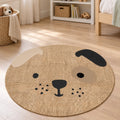 Cute Animal Round Kids Rug – Natural Jute in a nursery