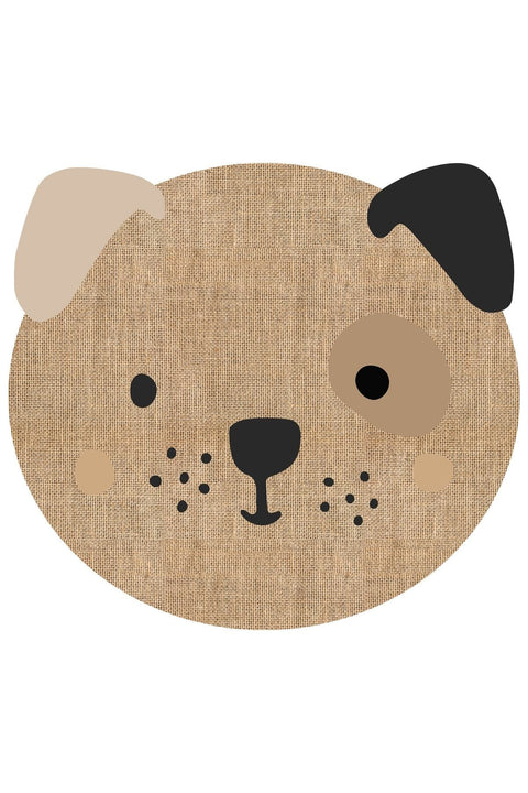Cute Animal Round Kids Rug – Natural Jute