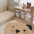 Cute Animal Round Kids Rug – Natural Jute in a nursery