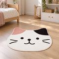 Cute Animal Round Kids Rug – White in a nursery
