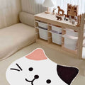 Cute Animal Round Kids Rug – White in a nursery