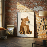 Cute Bear Illustration Aesthetic Home Art Print