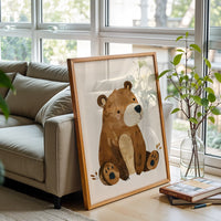 Cute Bear Illustration Aesthetic Home Art Print