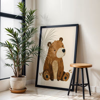 Cute Bear Illustration Aesthetic Home Art Print