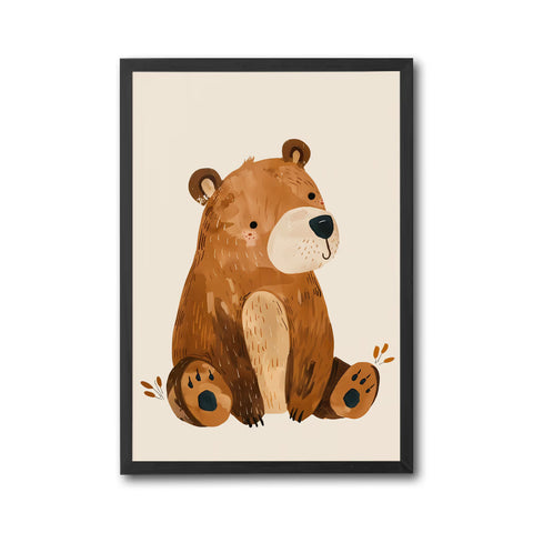Cute Bear Illustration Aesthetic Home Art Print