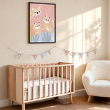 Cute Leopard Cubs Kids Wall Art – Pastel Pink Nursery Animal Print