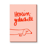 Dachshund Typography Wall Art – Pink Red Line Art Dog Quote Print