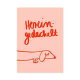 Dachshund Typography Wall Art – Pink Red Line Art Dog Quote Print