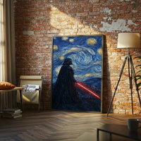 Darth Vader Starry Night Wall Poster, Star Wars Pop Art Wall Print, Galactic Canvas Wall Décor