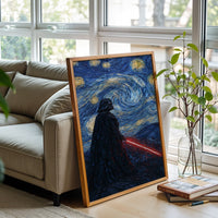 Darth Vader Starry Night Wall Poster, Star Wars Pop Art Wall Print, Galactic Canvas Wall Décor
