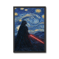 Darth Vader Starry Night Wall Poster, Star Wars Pop Art Wall Print, Galactic Canvas Wall Décor