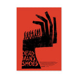 Dead Man's Shoes Movie Typography Wall Art – Red and Black Shoe Print