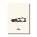 DeLorean Time Machine Retro Wall Art – Minimalist Movie Typography