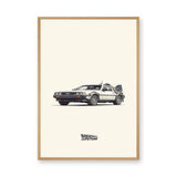 DeLorean Time Machine Retro Wall Art – Minimalist Movie Typography