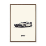 DeLorean Time Machine Retro Wall Art – Minimalist Movie Typography