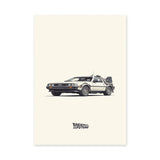 DeLorean Time Machine Retro Wall Art – Minimalist Movie Typography