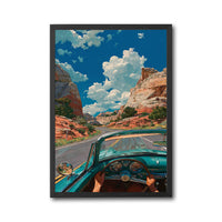 Desert Road Trip Aesthetic Home Art Wall Poster – Minimal Desert Highway Print