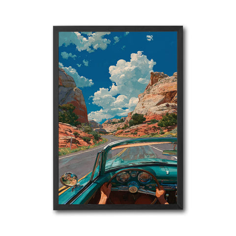 Desert Road Trip Aesthetic Home Art Wall Poster – Minimal Desert Highway Print