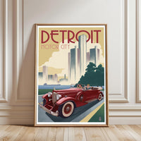 Detroit Motor City Décor Poster Nostalgic Wall Poster