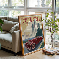 Detroit Motor City Décor Poster Nostalgic Wall Poster
