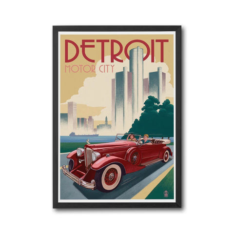 Detroit Motor City Décor Poster Nostalgic Wall Poster