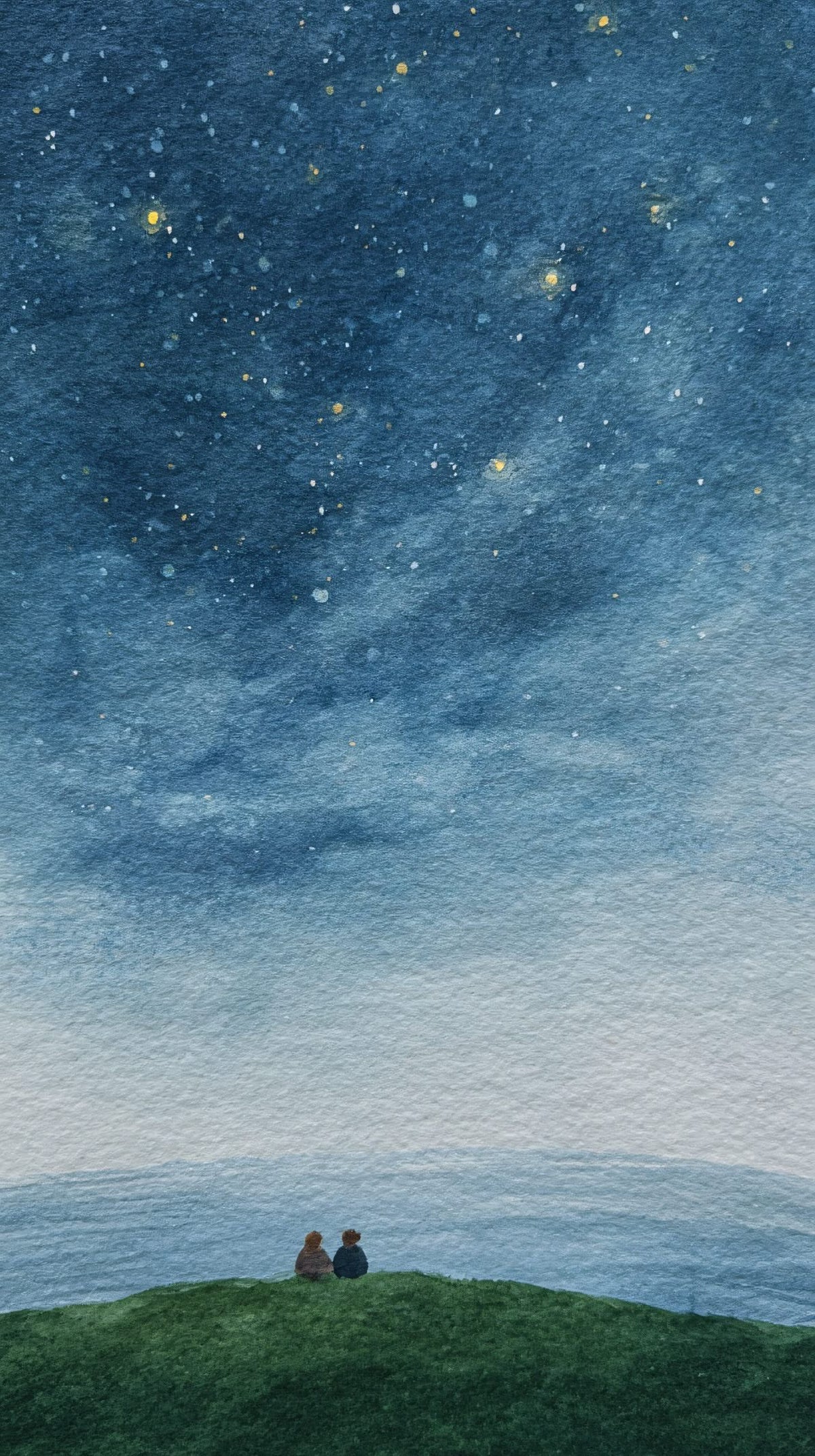 Couple Stargazing Under the Night Sky Print – Custom Night Sky Map Home Art Wall Poster
