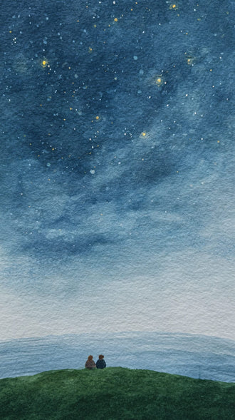 Couple Stargazing Under the Night Sky Print – Custom Night Sky Map Home Art Wall Poster