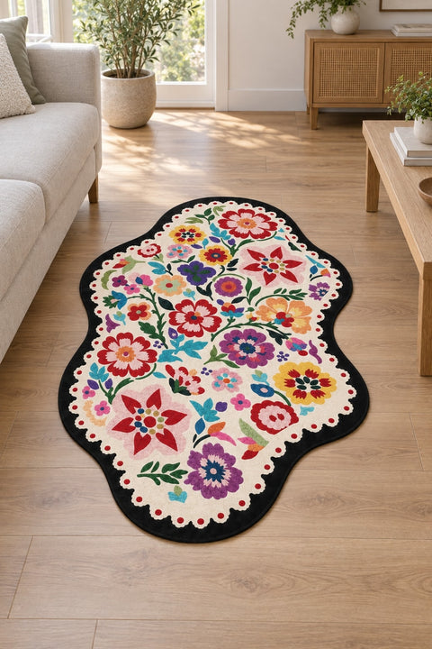 Digital Print Modern Area Rug – Multicolor 2 in a living room